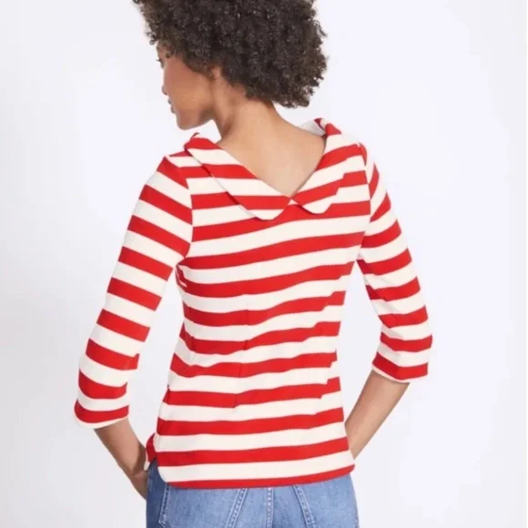 Boden Striped Sarah Ponte Top Ottoman Fabric - Size 8 - Picture 5 of 11